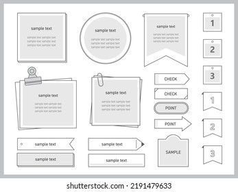 Simple and fashionable headline frame design set