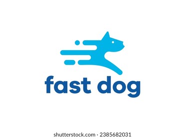 simple fast dog logo design vector illustration