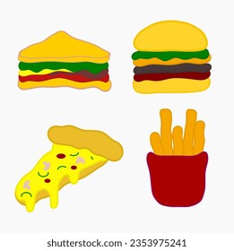 simple fast food icon cartoon illustration