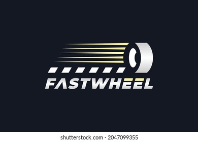 simple fast move wheel logo