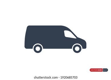 Simple Fast Shipping Delivery Truck Icon isolated on White Background. Usable for Apps, Websites and Business Resources. Flat Vector Icon Design Template Element.