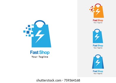 Simple Fast Shop Flat Logo Designs