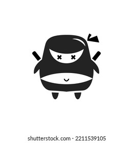simple fat ninja logo illustration