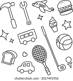 Simple Father Illustration Icon Set