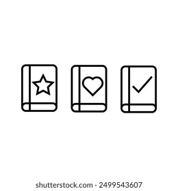 Simple favorite book icons vector