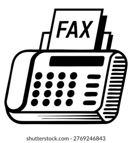 Simple fax icon facsimile icon vector illustration isolated communication device symbol suitable for office business and document transmission design
