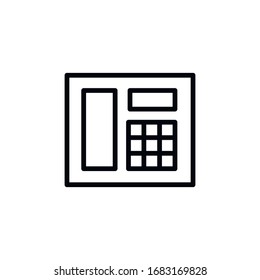 Icono de línea de fax simple. Pictograma de trazo. Ilustración vectorial aislada en un fondo blanco. Símbolo de calidad superior. Signo de vector para aplicaciones móviles y sitios web.