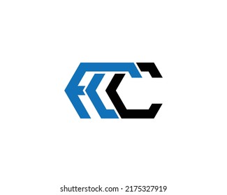 Simple FCC Modern Creative Letter Logo Icon Design Vector Symbol illustration.