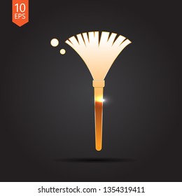 simple feather duster illustration. Cleaning vector icon
