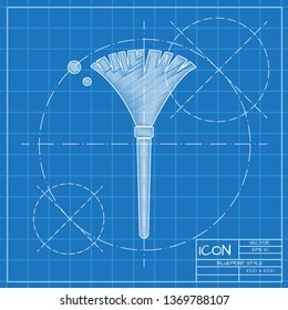 simple feather duster illustration. Cleaning vector icon