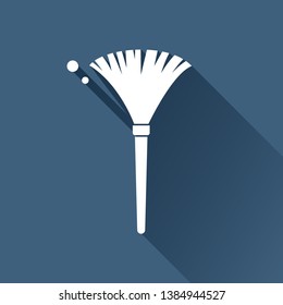 simple feather duster illustration. Cleaning vector icon