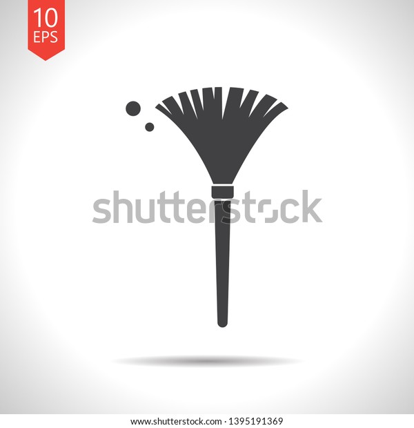 simple\
feather duster illustration. Cleaning vector\
icon