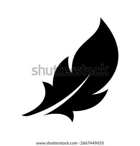 Simple feather Icon isolated on white background