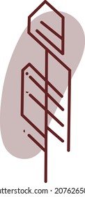 Pluma simple, ilustración, vector, sobre un fondo blanco.