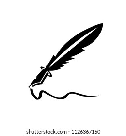 simple feather ink pen icon