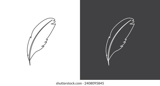 Simple feather line icon illustration vector template design.