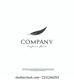 simple feather logo design on isolated background