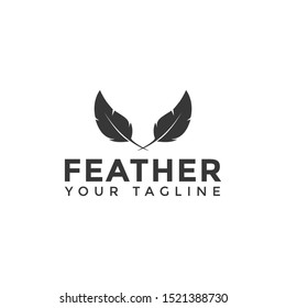 Simple Feather Logo Design Template