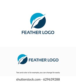 simple Feather Logo designs template, Write logo designs