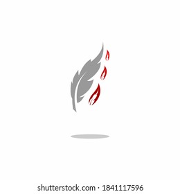 Simple Feather,beauty feather Logo designs template, Write logo designs stock illustration