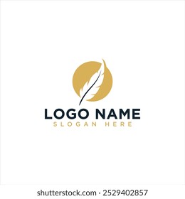 Simple Feathered Elegance in Circle Logo