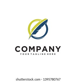 simple feathers accounting logo design  