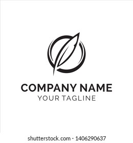 simple feathers accounting logo design  