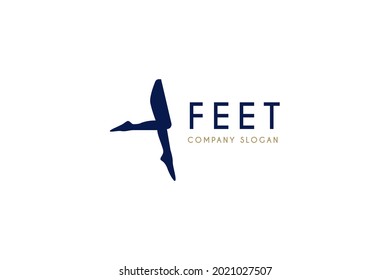 Simple Feet ballet ballerina logo design.