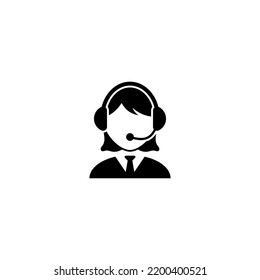 simple female call center icon design template vector