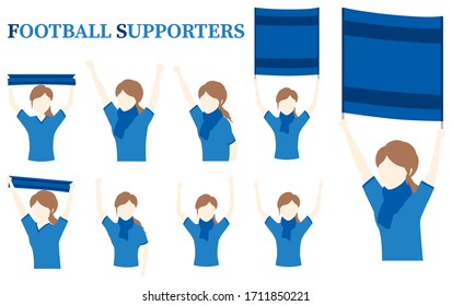 Simple female supporter illustration set