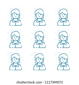 Simple female user avatar line vector 