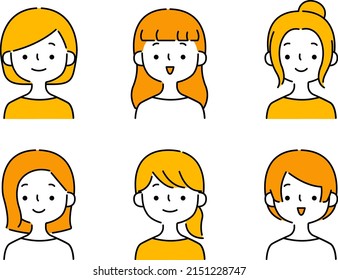 Simple female variation illustration set