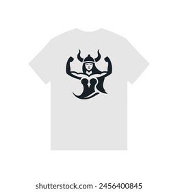 simple female viking hero tshirt vector illustration template design