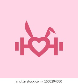 Simple And Feminine Bunny Head Logo Good For Woman Fitness Center