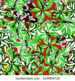 Simple feminine pattern for invitation, card, print. Vector illustration. Seamless. Random white, green and black butterflies cute pattern. Butterfly on white, green and black background.