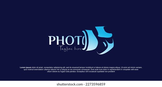 Simple feminine photography logo. Photography Logo Design Vector