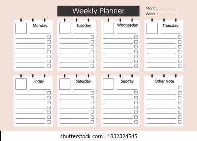 Diseño de planificación semanal femenina simple