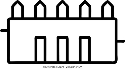 Uma simples ilustração de cerca. Perfeito para projetos de jardim, quintal ou propriedade. Use para qualquer projeto de fronteira.