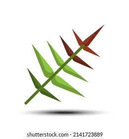 Simple fern flat icon, leaf and nature related concept on the white background