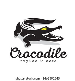 simple ferocious crocodile art logo design inspiration