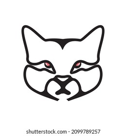 simple ferocious and terrible cat logo.
