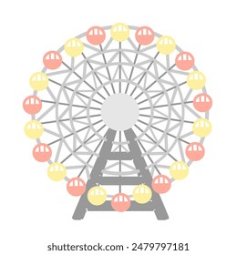 
Simple ferris wheel illustration landscape