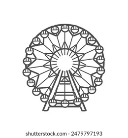 Simple ferris wheel illustration landscape