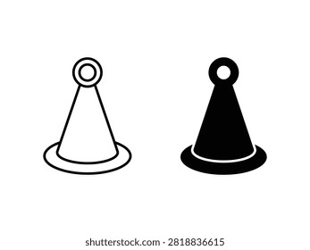 Simple festive conical headwear outline and solid representation for joyous occasions. Ideal for event invitations and graphic design.