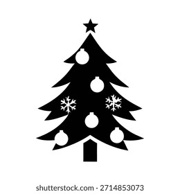 Diseño de icono de celebración de fiesta de árbol de hoja perenne festivo simple