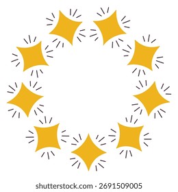 Simple festive round frame with Christmas decor. The simple vector design perfect for Christmas and New Year decorations or holiday greetings.
