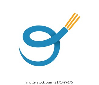 Simple Fiber Optic and Optical Fiber Symbol with Spiraling Motion