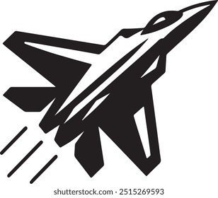 estilo de Vector de diseño de silueta de avión de combate simple 