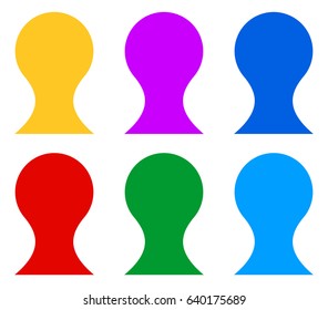 Simple figure, character icons in classic board game style 