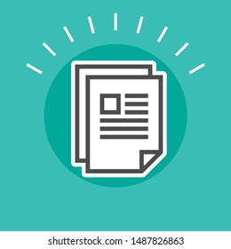 Simple file document icon with text sticker concept